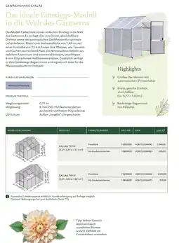 Dehner Gewächshaus callas Angebot