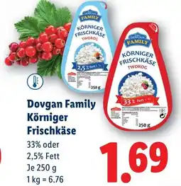 Lidl Dovgan Family Körniger Frischkäse Angebot