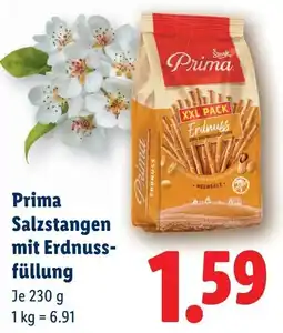 Lidl Prima Salzstangen mit Erdnuss- füllung Angebot