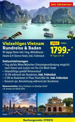 Lidl Vielseitiges Vietnam Rundreise & Baden Angebot