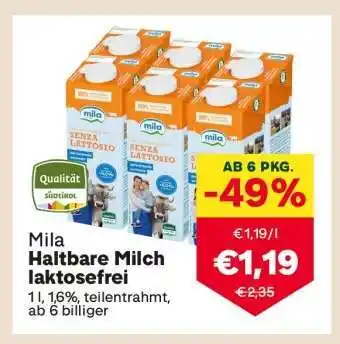 Mila Haltbare Milch laktosefrei