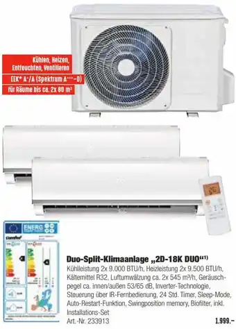 Hellweg Duo-Split-Klimaanlage 2D-18K Duo Angebot