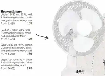 Hellweg Tischventilatoren Angebot