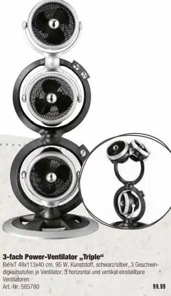 Hellweg 3-Fach Power-Ventilator Triple Angebot