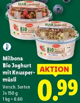 Lidl Milbona Bio Joghurt mit Knuspermüsli Angebot
