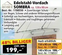 Norma Edelstahl vordach sombra Angebot