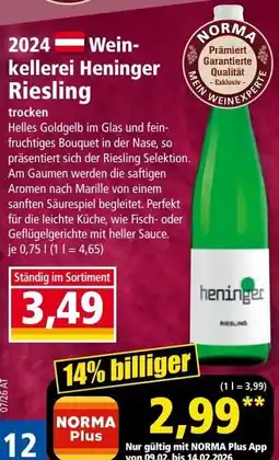 Norma 2024 Wein kellerei Heninger Riesling Angebot