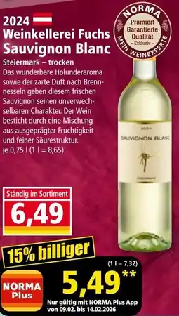 Norma 2024 Weinkellerei Fuchs Sauvignon Blanc Angebot