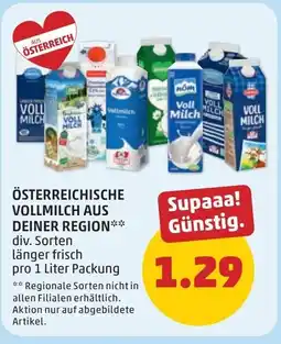 PENNY VOLLMILCH AUS DEINER REGION Angebot