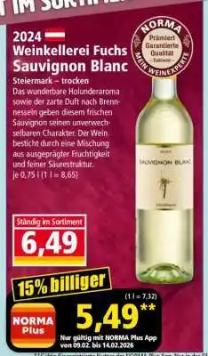 Norma Weinkellerei Fuchs Sauvignon Blanc Angebot