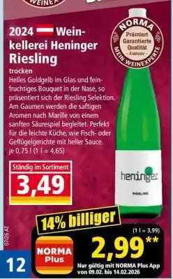 Norma Weinkellerei Heninger Riesling Angebot