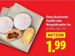 Lidl Omas Backstube Vanille oder Nougatkrapfen 3er Angebot