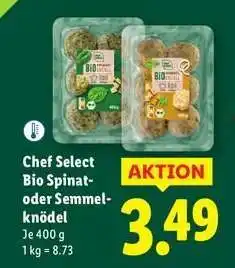 Lidl Chef Select Bio Spinat- oder Semmelknödel Angebot
