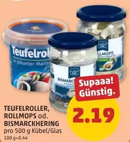 PENNY Teufelroller, rollmops bismarckhering Angebot