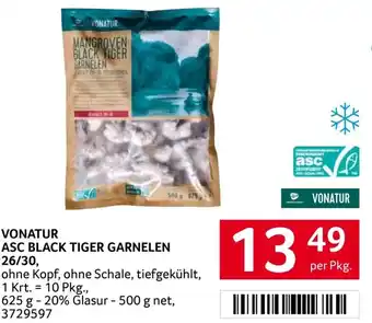 Transgourmet Vonatur asc black tiger garnelen 26/30 Angebot