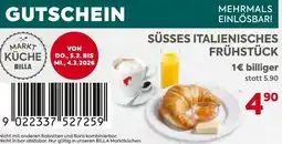 Billa Süsses italienisches frühstück Angebot