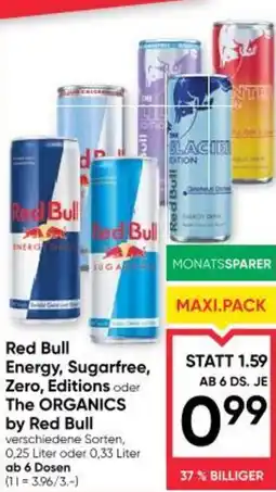 Maximarkt Red bull energy, sugarfree, zero, editions oder the organics by Red Bull Angebot