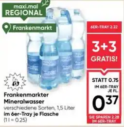 Maximarkt Frankenmarkter mineralwasser Angebot