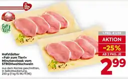 Billa Hofstädter fair zum tier strohschwein minutensteak Angebot