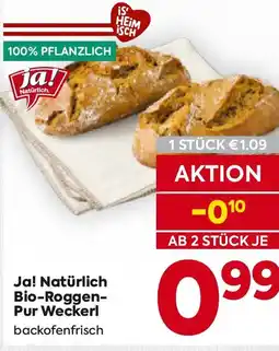 Billa Ja!natürlich bio-roggen pur weckerl Angebot