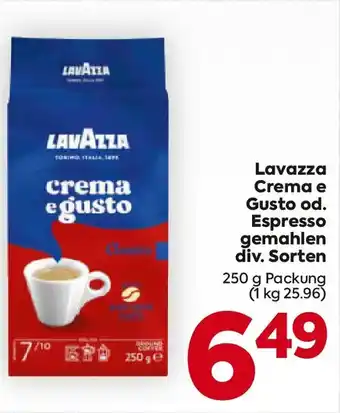 Billa Lavazza Crema e Gusto od. Espresso gemahlen Angebot