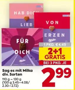Billa Sag es mit Milka Angebot