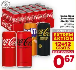 Billa Coca-Cola Limonaden Angebot