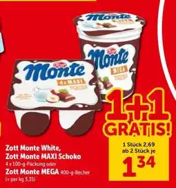 Interspar Zott Monte White, Zott Monte MAXI Schoko Angebot