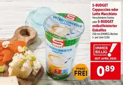 Interspar S-BUDGET Cappuccino oder Latte Macchiato Angebot