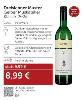 Dreisebner Muster Gelber Muskateller Klassik 2025