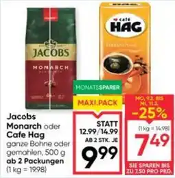 Maximarkt Jacobs monarch oder cafe hag Angebot