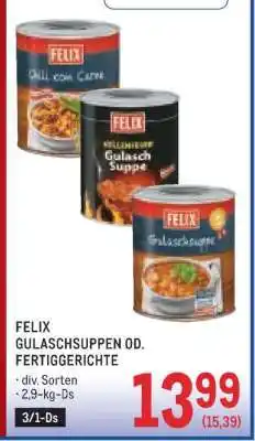 Metro FELIX GULASCHSUPPEN OD. FERTIGGERICHTE Angebot