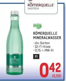 Metro Roemerquelle Mineralwasser Angebot