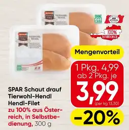 Spar Spar schaut drauf tierwohl hendl hendl filet Angebot