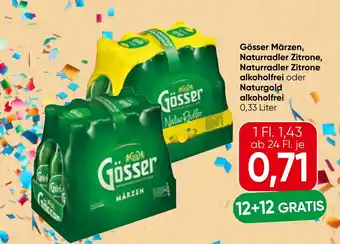 Spar Gösser märzen, naturradler zitrone, naturradler zitrone alkoholfrei oder naturgold alkoholfrei Angebot