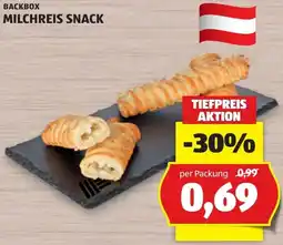 Hofer Back Box Milchreis Snack Angebot