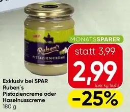 Spar Exklusiv bei spar ruben's pistaziencreme oder haselnusscreme Angebot