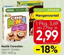 Spar Nestlé cerealien versch. sorten, 330-400 g Angebot