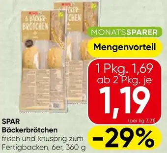 Spar Spar bäckerbrötchen Angebot