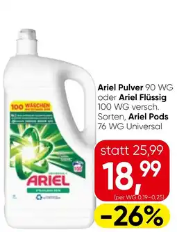 Spar Ariel pulver oder ariel flüssig, Ariel Pods Angebot