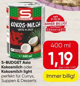 Spar S-budget asia kokosmilch oder kokosmilch light Angebot