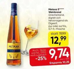 Spar Metaxa 5***** Weinbrand Angebot