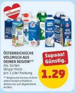 PENNY ÖSTERREICHISCHE VOLLMILCH AUS DEINER REGION Angebot