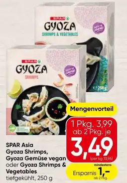 Spar Spar asia gyoza shrimps, gyoza gemüse vegan oder gyoza shrimps & vegetables Angebot
