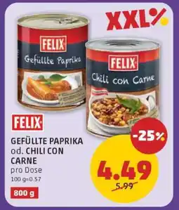 PENNY FELIX GEFÜLLTE PAPRIKA od. CHILI CON CARNE Angebot