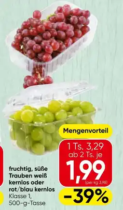Spar Süße trauben weiß kernlos oder rot/blau kernlos Angebot