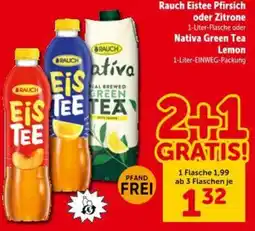 Interspar Rauch Eistee Pfirsich oder Zitrone Angebot