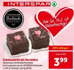 Interspar Schokowürfel mit herzdekor Angebot