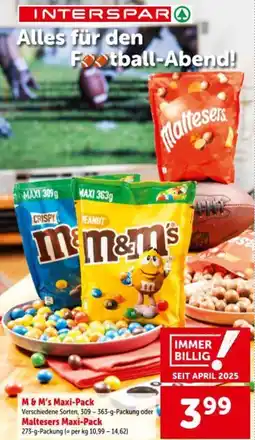 Interspar M&m's maxi-pack oder maltesers maxi-pack Angebot