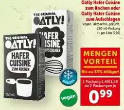 Interspar Oatly hafer cuisine zum kochen oder oatly hafer cuisine zum aufschlagen Angebot